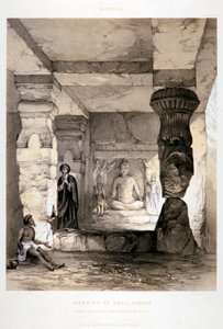 Kannari, Innenansicht eines kleinen Vihara, Indien von Thomas Colman Dibdin
