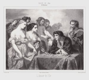 Die Liebe zum Gold (Stich) von Thomas Couture