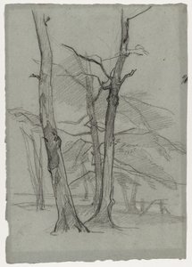 Landschaftsstudie mit Bäumen, um 1870-1875 von Thomas Couture