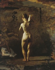 Studie für "William Rush schnitzt seine allegorische Figur des Schuylkill River" von Thomas Cowperthwait Eakins