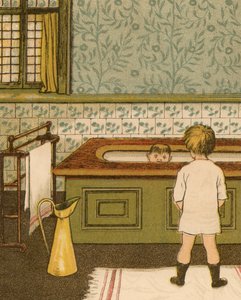 Heimleben: Kind nimmt ein Bad im Badezimmer von Thomas Crane