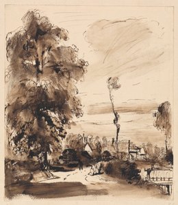 Ein Landweg mit Hütten von Thomas Creswick