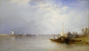 Blick auf die Themse bei Battersea, 1834 von Thomas Creswick