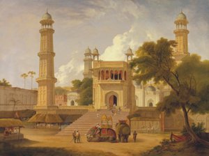Indischer Tempel, angeblich die Moschee von Abo-ul-Nabi, Muttra von Thomas Daniell