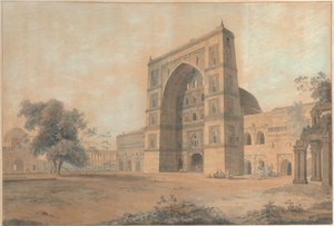 Die Moschee in Juanpore, erbaut von Sultan Hussain Sherki | Aufgenommen im Dezember 1789