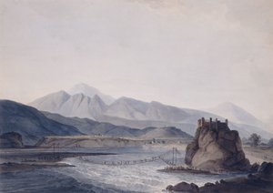 Die Seilbrücke, Srinagar, Garhwal, Uttar Pradesh von Thomas Daniell