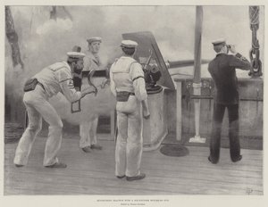 Schnellfeuerübung mit einer Sechs-Pfünder-Hotchkiss-Kanone von Thomas Davidson