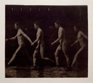 Marey-Rad Fotografien eines unbekannten Modells, 1884