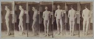 Fotografien eines stehenden männlichen Aktmodells („Joseph Smith“) von Thomas Eakins