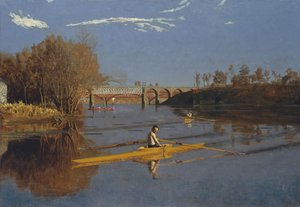 Der Champion im Einer-Rudern Max Schmitt im Einer, 1871 von Thomas Eakins