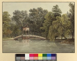 Die chinesische Brücke im Park zu Laxenburg von Thomas Ender