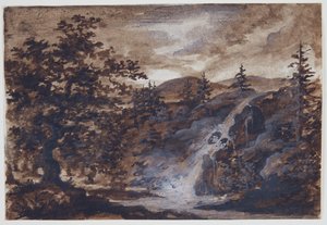 Landschaft mit Felsen, Bäumen und einem Fluss von Thomas Fearnley