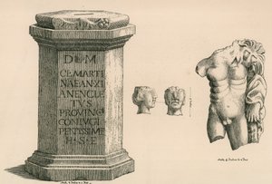Ein Sockel und Fragment der Statue des Herkules römischer Arbeit von Thomas Fisher Hoxton