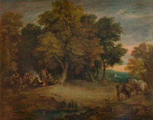 Zigeunerlager: Sonnenuntergang, ca. 1758, 1935 von Thomas Gainsborough