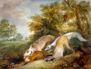 Windhunde, die einen Fuchs hetzen von Thomas Gainsborough