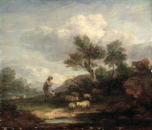 Landschaft mit Schafen