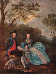Porträt des Künstlers mit seiner Frau und Tochter, um 1748 von Thomas Gainsborough