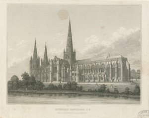 Lichfield Cathedral - Südostansicht: Gravur von Thomas George Lomax