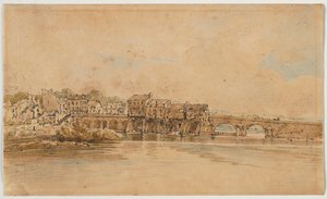 Eine Auswahl von zwanzig der malerischsten Ansichten in Paris: Am Ufer der Marne unterhalb der Brücke von Charenton von Thomas Girtin