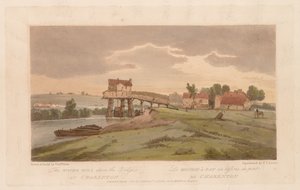 Eine Auswahl von zwanzig der malerischsten Ansichten in Paris: Die Wassermühle über der Brücke...1803 von Thomas Girtin