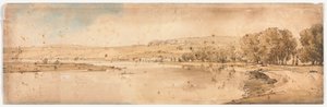 Eine Auswahl von zwanzig der malerischsten Ansichten in Paris: Blick auf Bell Vue und Pont de Sèvres von der Terrasse in der Nähe von Pont de St. Cloud