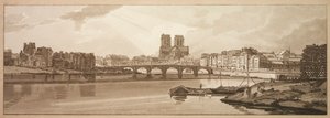 Auswahl von zwanzig der malerischsten Ansichten in Paris: Blick auf Pont de la Tournelle & Notre Dame vom Arsenal