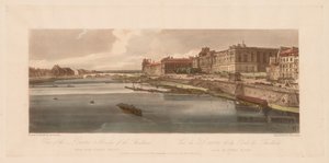 Eine Auswahl von zwanzig der malerischsten Ansichten in Paris: Ansicht des Louvre & Brücke, 1802 von Thomas Girtin