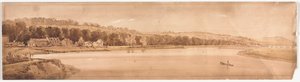 Zwanzig Ansichten von Paris und Umgebung: Blick auf St. Cloud und den Kalvarienberg..., 1802 von Thomas Girtin