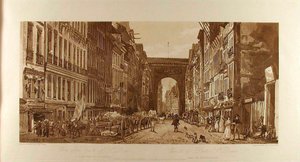 Ansicht der Porte Saint-Denis, von den Vorstädten aus gesehen von Thomas Girtin