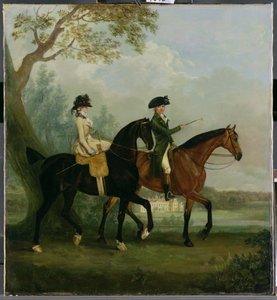 Die ehrenwerte Marcia Pitt reitet mit ihrem Bruder, dem ehrenwerten George Pitt (später 2. Lord Rivers) im Park von Stratfield Saye House, 1782