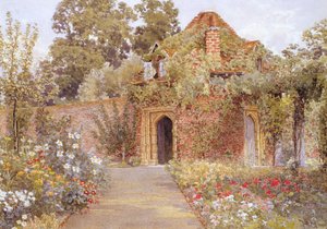 Ein ummauerter Garten mit altem Gartenhaus