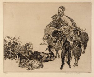 Ohne Titel (Araber mit Ziegen) von Thomas Handforth