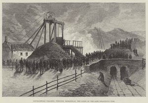 Mauricewood Colliery, Penicuik, Midlothian, der Schauplatz des jüngsten katastrophalen Feuers von Thomas Harrington Wilson