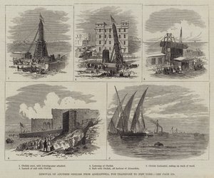 Entfernung eines weiteren Obelisken aus Alexandria, für den Transport nach New York von Thomas Harrington Wilson