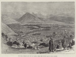 Der Bala Hissar und die Stadt Kabul, vom oberen Teil der Zitadelle von Thomas Harrington Wilson