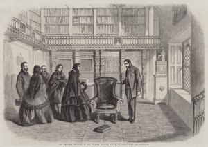 Die Kaiserin Eugenie im Arbeitszimmer von Sir Walter Scott in Abbotsford