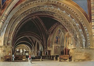 Das Innere der unteren Basilika von St. Franziskus von Assisi, 1839