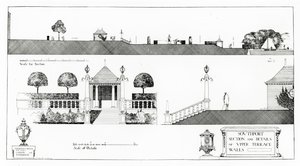 Southport: Abschnitt und Details der oberen Terrasse und Wände, aus Thomas Mawsons 