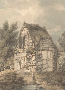 Fachwerk- und Strohhütte
