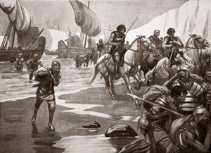 Cäsars zweite Landung, 54 v. Chr., Illustration aus 