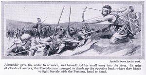 Wie Alexander sein Reich gewann: Darius, König von Persien, sammelte eine große Armee, die 334 v. Chr. von den Makedoniern besiegt wurde von Thomas Heath Robinson
