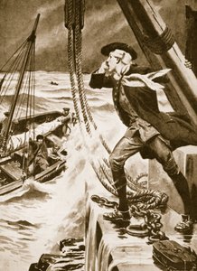 John Smeaton bei der Arbeit an seinem Eddystone-Leuchtturm