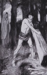 Theseus hob es an und rollte es um von Thomas Heath Robinson