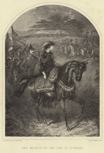 Ihre Majestät Königin Victoria im Lager in Chobham von Thomas Henry Nicholson