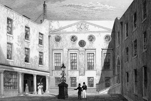 Apothekerhalle, Pilgrim St., Blackfriars, graviert von J. Hinchliff, 1831 von Thomas Hosmer Shepherd