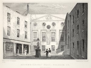 Apothekerhalle, aus London und seine Umgebung im neunzehnten Jahrhundert, veröffentlicht von Jones und Co., 1827-1829