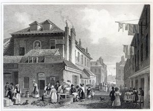 Hungerford Market, Strand, graviert von Thomas Barber, 1830 von Thomas Hosmer Shepherd