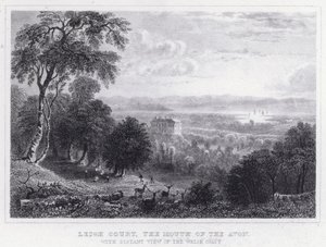 Leigh Court, die Mündung des Avon, mit Fernsicht auf die walisische Küste (Stich) von Thomas Hosmer Shepherd