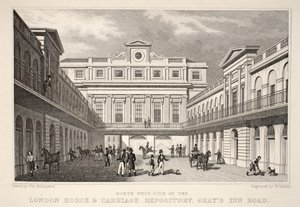 N.W. Ansicht des London Horse and Carriage Repository, Gray