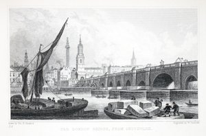 Alte London Bridge, von Southwark, aus 